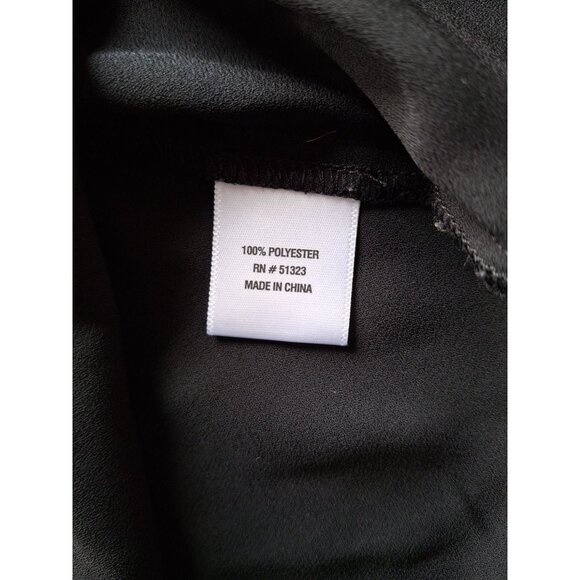 Chaus Black V-Neck Blouse XS Café Chic Corpcore Minimilist Goth - Picture 5 of 8